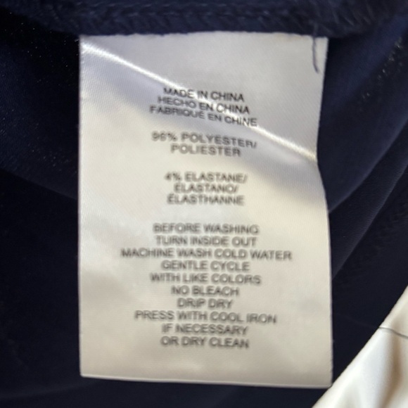 Jones New York | Split V-Neck Women Blouse Button Pockets | M Blue - Picture 5 of 5